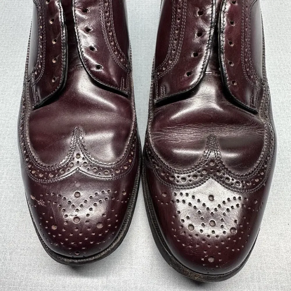 Men's Florsheim Imperial‎ Kenmoor Longwing Oxfords Dress Shoes SZ 7.5 D Burgundy
